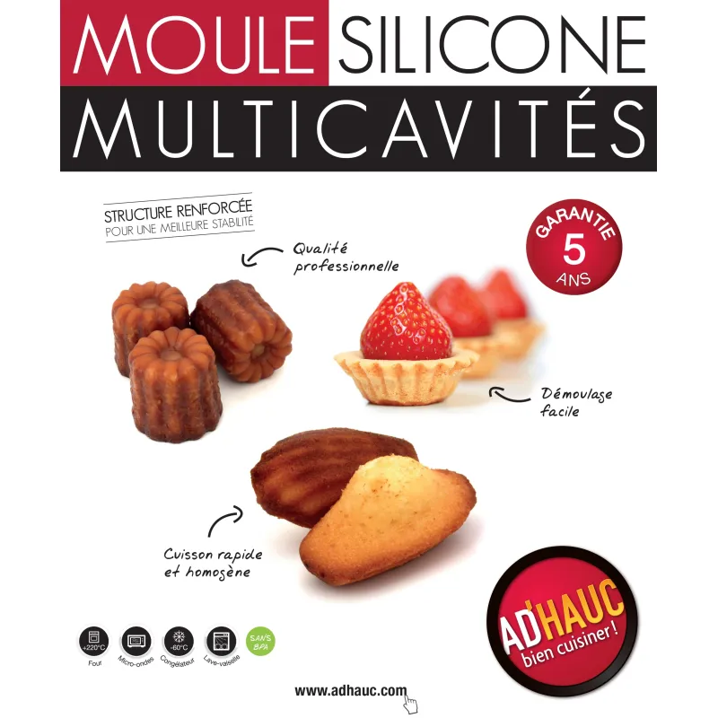 Moule Silicone 8 Cannelés AD'HAUC
